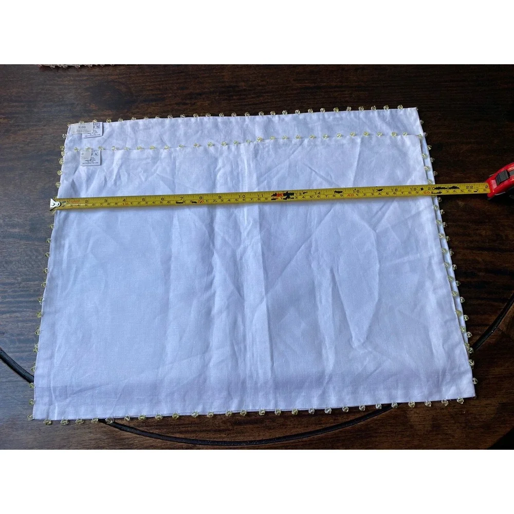 Pottery Barn 2 Placemats White Cotton Double Sided19